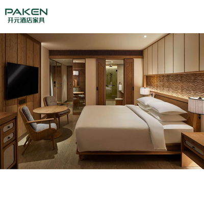 Мебель спальни гостиницы размера ферзя твердая деревянная устанавливает