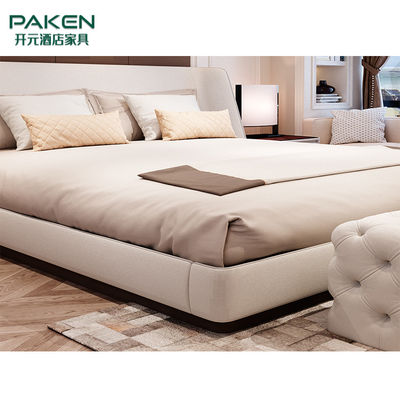 Подгоняйте кровать стиля Furniture&amp; современной спальни мебели виллы современную с цветом цвета слоновой кости