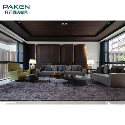 Стиль деревянной и мраморной современной мебели комнаты прожития виллы теплый