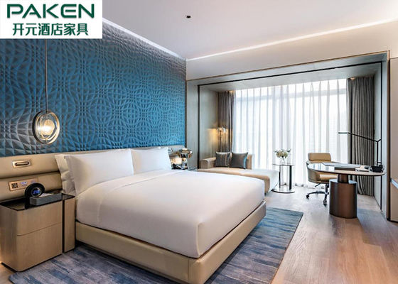 Наборы спальни Hilton Hotel координируя мягкий цвет драпирования преграждая отделку стен спальни